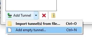 Add Tunnel > Add Empty Tunnel