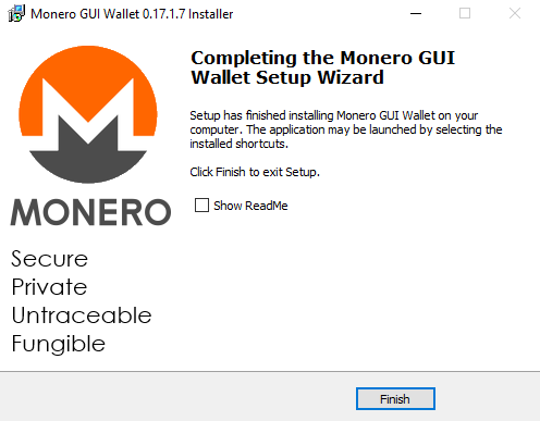 Monero GUI Installation Wizard Step 6